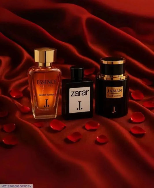 Janan Zarar Essence Perfume Set Citrus Unisex 3 Bottles Black