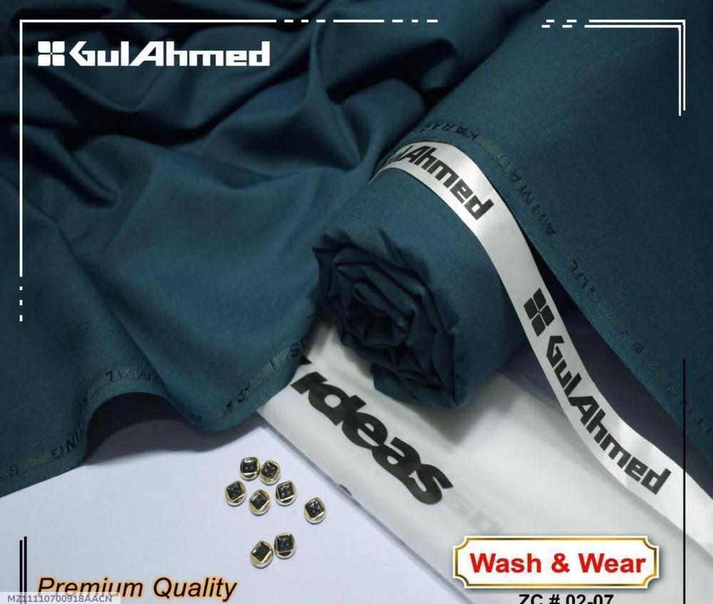GulAhmed Wash & Wear Plain Suit Deep Blue