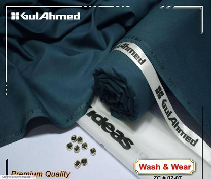 GulAhmed Wash & Wear Plain Suit Deep Blue