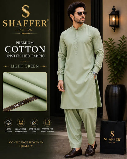 Men's Unstitched Cotton Plain Suit
