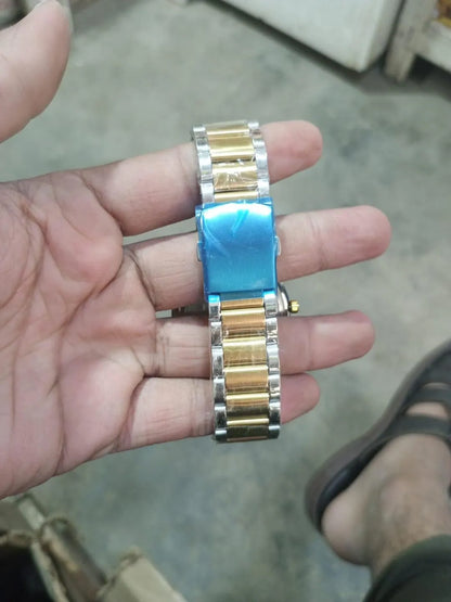 Ralex Men's Gold Silver Skeleton Watch 45mm