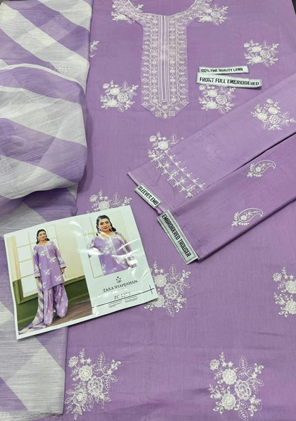 ZARASHAHJAHAN 3 Pcs Unstitched Embroidered Suit