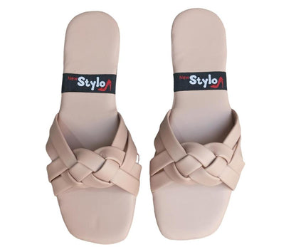 Women's Braided Flat Shoes Ivory Summer Wear Pakistan