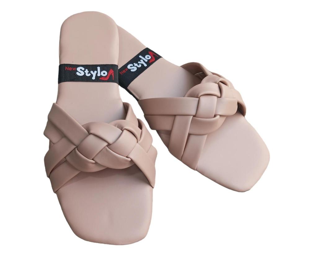 Women's Braided Flat Shoes Ivory Summer Wear Pakistan