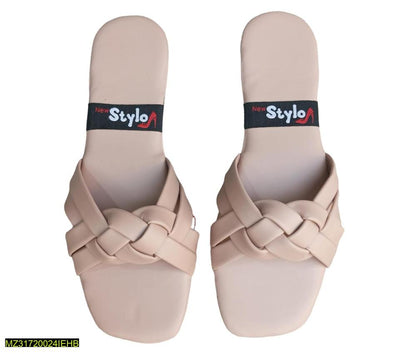 Women's Braided Flat Shoes Ivory Summer Wear Pakistan