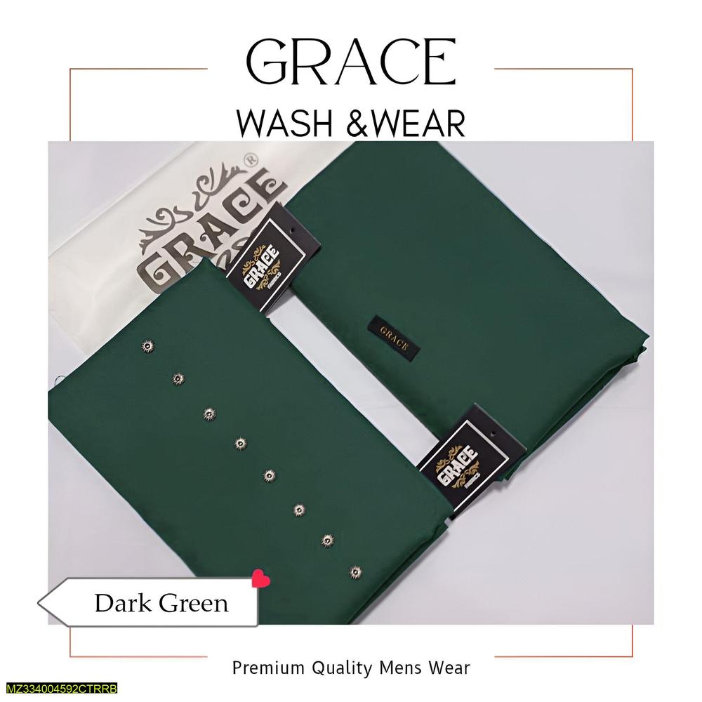 Dark Green Wash & Wear Men's Suit Fabric 4M