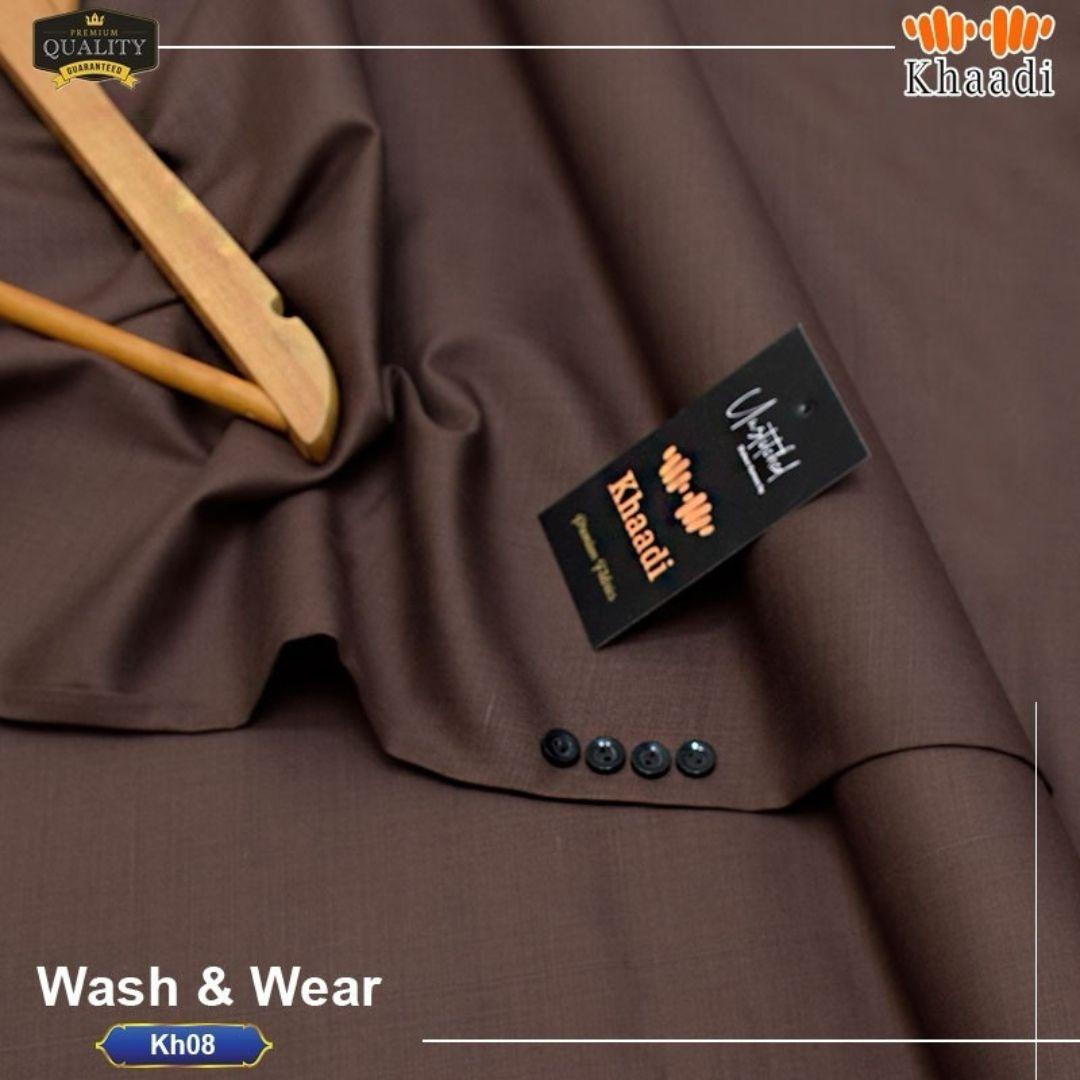 Brown Wash & Wear Men Suit with Buttons