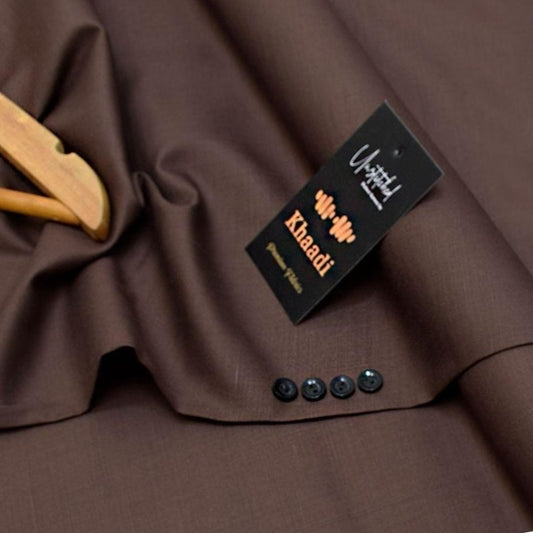Brown Wash & Wear Men Suit with Buttons