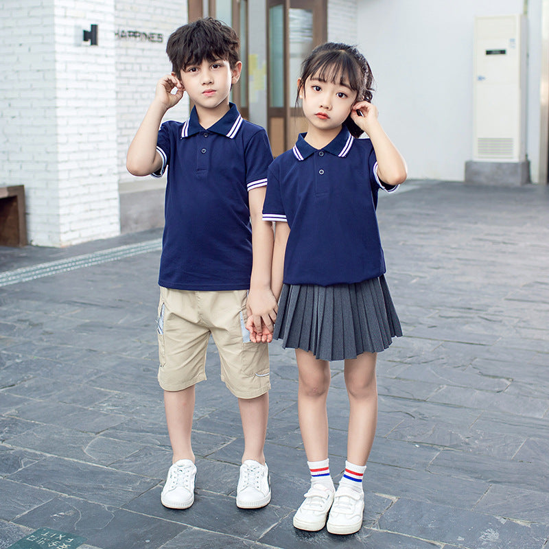 Kids Cotton Polo Shirt White Summer School Uniform